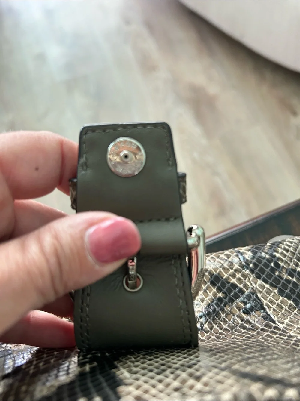 Coach  SoHo mini Snake-Print Crossbody in Taupe and Black